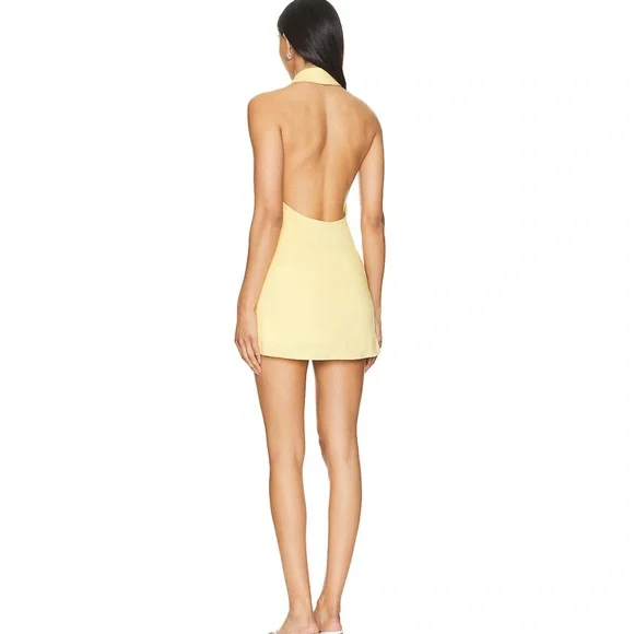 REVOLVE Sunny Yellow Button-Up Mini Dress - www.disolcolor.com